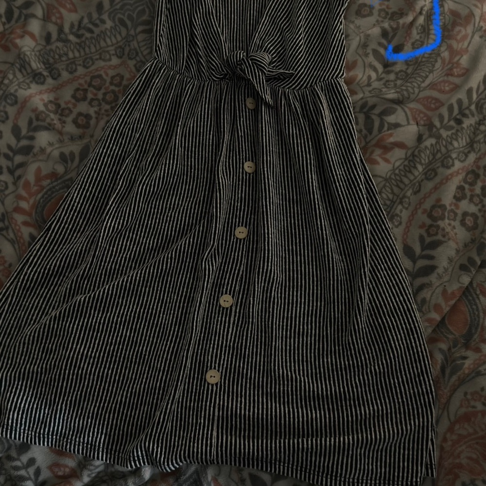 Black and White Striped Dress